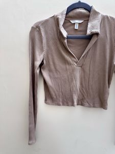 Ribbed Long Sleeve Crop Top
