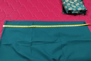 Elegant Teal Dress Material with Floral Border