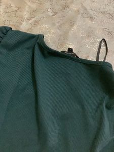 Trendy Puff Sleeve Ribbed Top