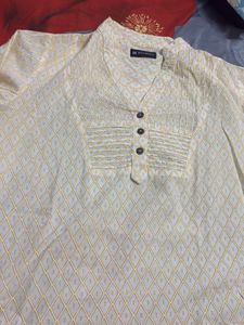 Elegant Yellow Printed Kurta