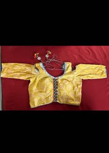 Elegant Yellow Brocade Blouse