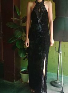 Grand Vintage Velvet Halter Gown