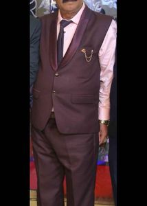 Men's Maroon Waistcoat 3 Suit Set