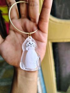 Cute Cat fur Keychain with Keepsake Chamber