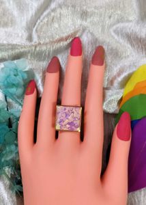 Sparkling Square Statement Ring