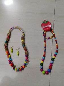 Colorful Beaded Necklace & Earring Set