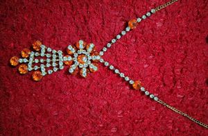 Stunning Orange &amp; Crystal Jewellery Set