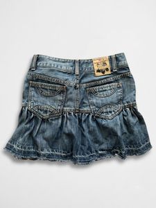 Low Waist Raw Denim Mini Skirt