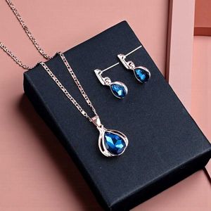 Blue Teardrop Jewelry Set