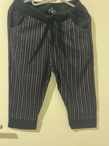 Striped black Daily Wear Capri