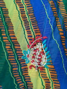 Vibrant Striped lehriya Saree
