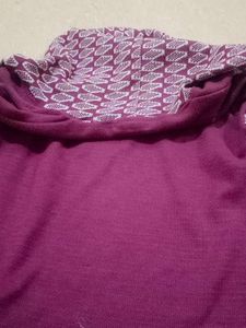 Purple Knit Hooded Cardigan