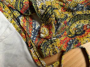 Multi Coloured And Patched Co-ord With Halter Top