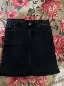 Dark Wash Denim Skirt