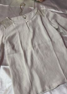 Elegant Sheer Blouse with Lace Detail