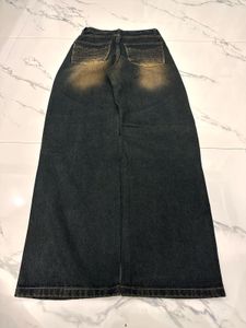 Washed Moto Denim Jeans