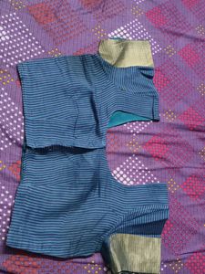 Blue Zari work Silk Saree with Blouse
