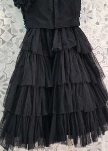 Sparkly Blue Top &amp; Black Tulle Skirt