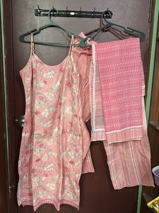Pink Floral Kurta Set