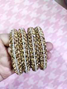 Set Of 4 Brand New Golden Metal Bangles