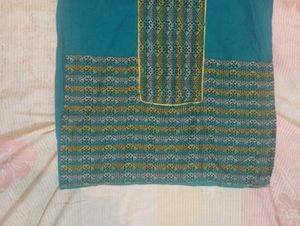 Aurelia Women's Blue Straight Kurta-XS