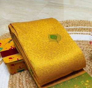 Beautiful Yellow &amp; Green Peacock Saree
