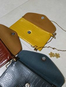 Set of 3 Croc Embossed Clutch Bags