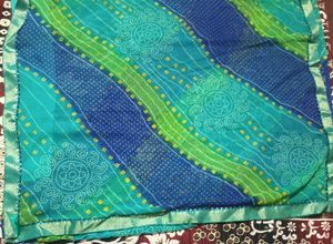 Bandhani Dupatta - Blue & Green