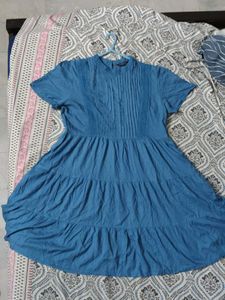 Dressberry Blue Tiered Mini Dress