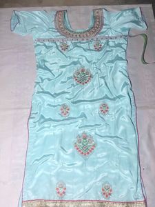 Sky Blue Embroidered Kurta