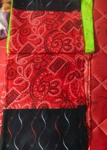 Red Green Black Mixed Churidar Material