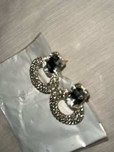 Sparkling Hoop Earrings with Gemstones