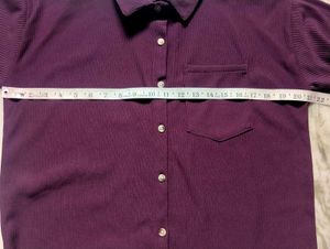 Purple Corduroy Button-Up Shirt