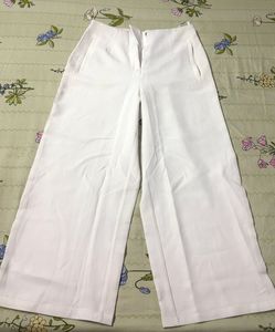 Chic Wide-Leg White Trousers