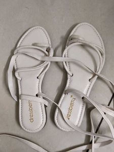 White Strappy Flat Sandals
