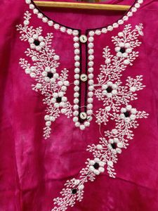 Vibrant Pink Embroidered Kurta