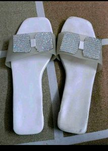 Sparkling Gemstone Slide Sandals