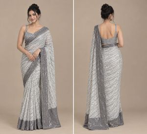 Sparkling Sequin Saree with Blouse