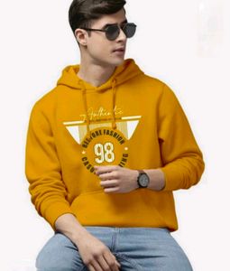 🧑🏻Cool Mustard Printed Winter Hoodie for Men