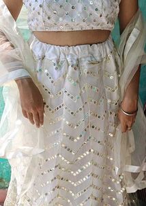 White Sequined Lehenga Choli