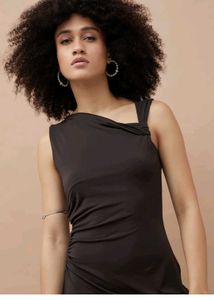 GINGER LIFESTYLE Black One-Shoulder Bodycon Dress