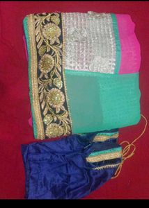 Beautiful Embroidered Saree with Blouse