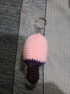 Crocheted ice cream candy Keychain