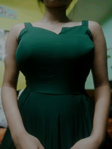 Green Crepe Dress Stylish Trendy Dres