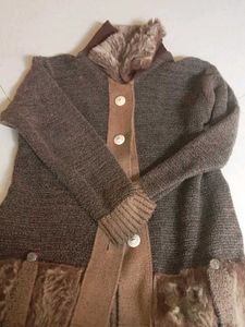 Chic Faux Fur Trimmed Cardigan