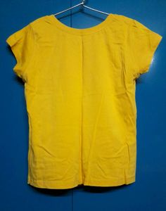 Graphic Typography Printed Mustard Yellow Tshirt