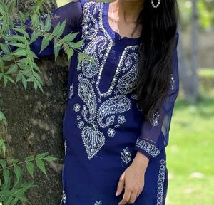 Royal Blue Embroidered Kurta