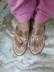 Rose Gold Flat Sandals