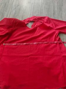 Red Collared Asymmetrical Top