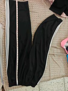 Black Striped Athleisure Pants